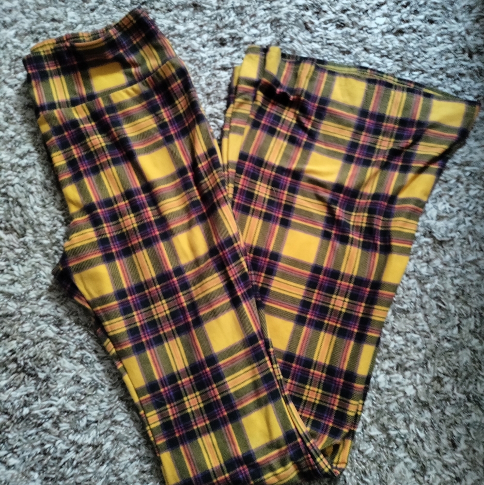 Plaid flare Leggings